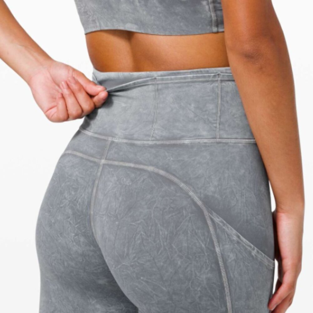 Lululemon Fast and Free High Rise Tight 25" Size 4 - Ice Wash Asphalt Grey - Picture 2 of 11